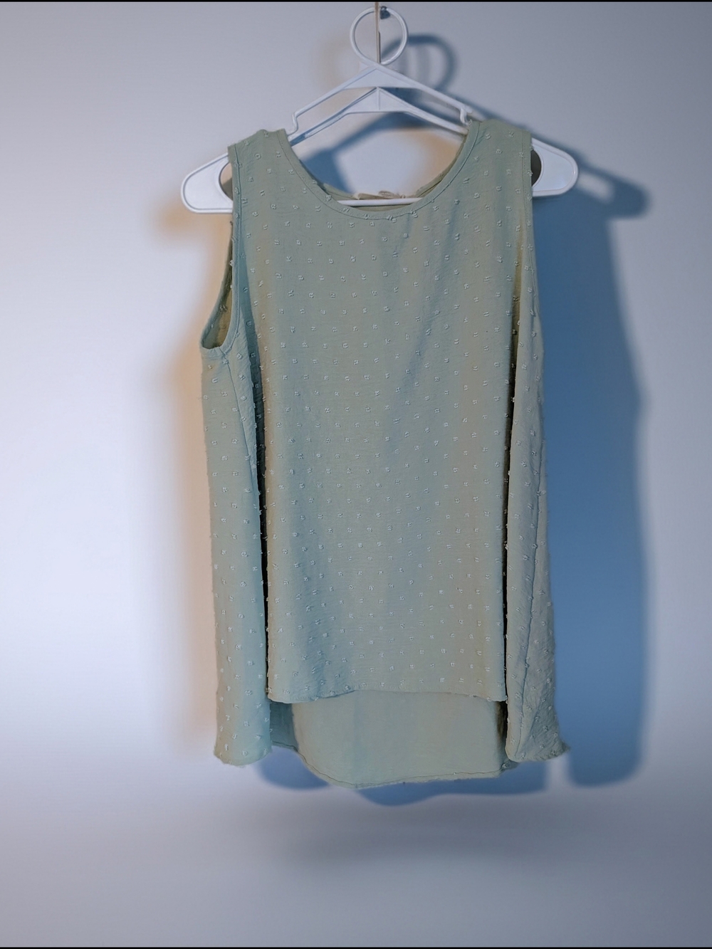 NWT Betsey's Boutique Sleeveless Textured Dot Mint Green Blouse- Small